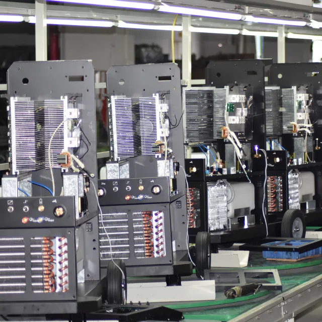 Power modules and internal machine assemblies on the workshop line