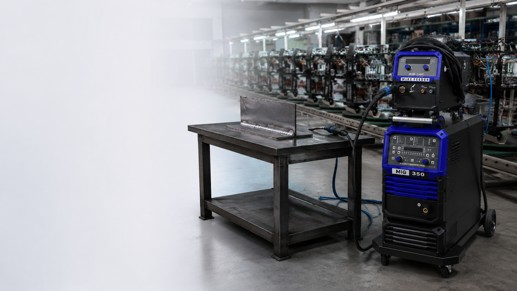 DEYUN welding machine in clean industrial workshop visual