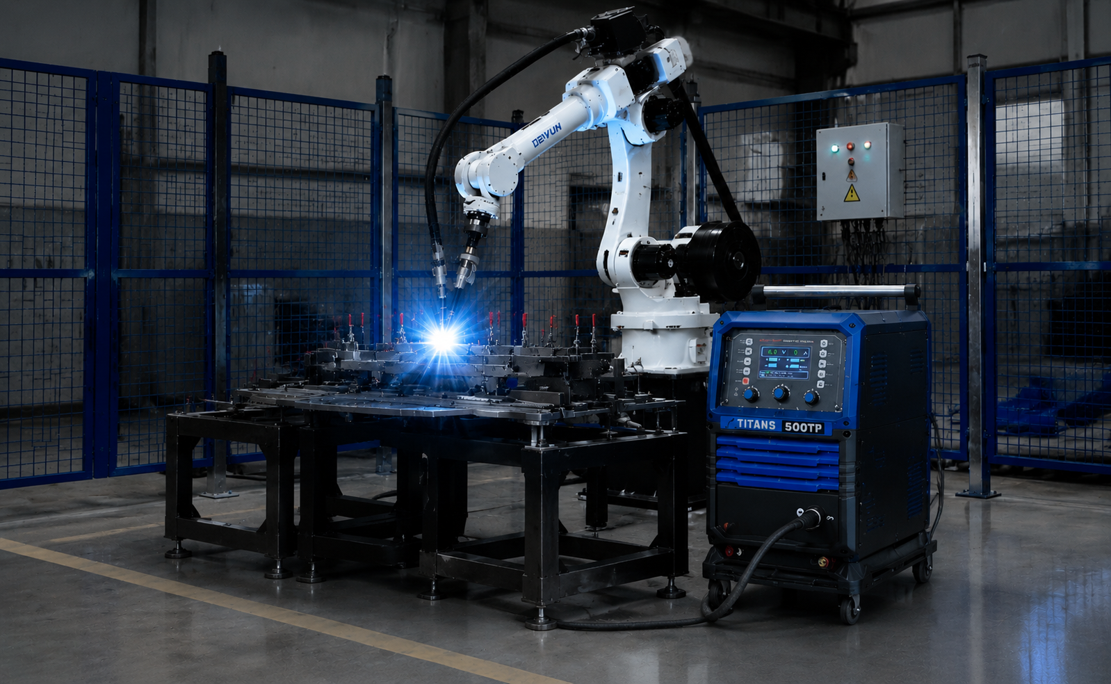 DEYUN robotic welding cell concept visual